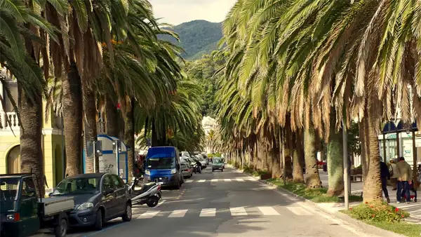Il viale alberato di Moneglia